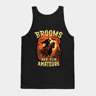 Brooms Are For Amateurs - Halloween Horse Riding Tank Top